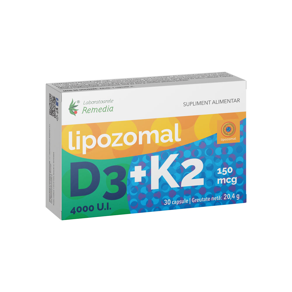 Lipozomal D3 4000 U.I.+ K2 150 mcg, 30 capsule, Remedia