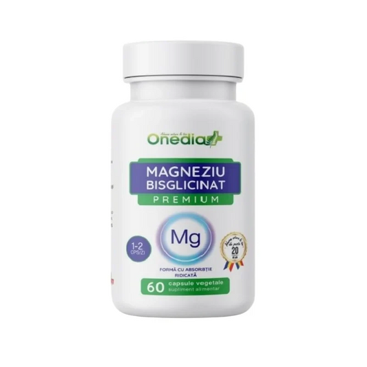 Magneziu Bisglicinat Premium 60, Capsule Vegetale, Onedia