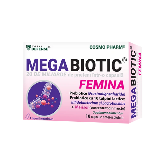Mega Biotic Femina, Probiotic Complex Femei X 10 Capsule, Cosmo Pharm