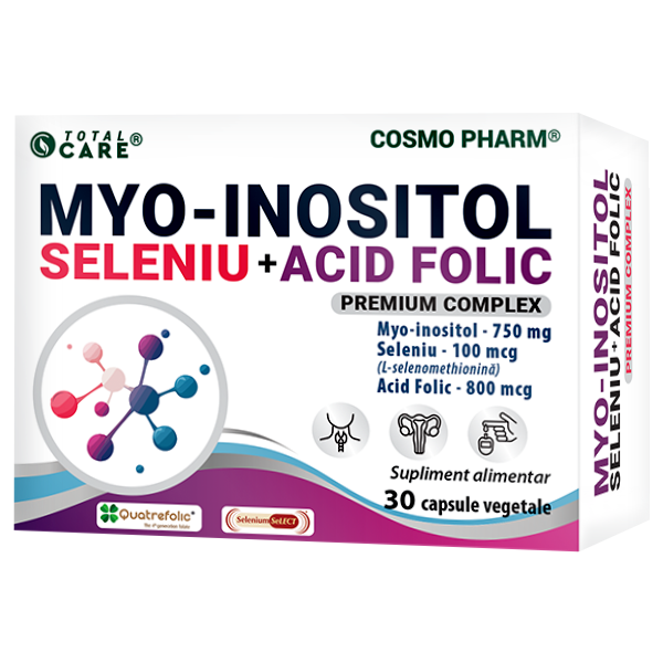 Myo-inositol + Seleniu + Acid folic, 30 capsule vegetale, Cosmo Pharm