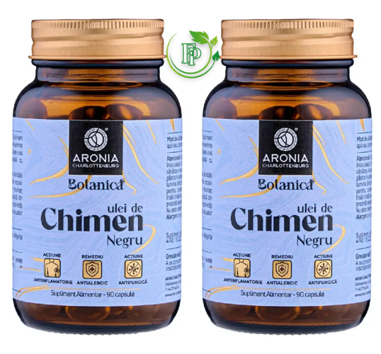 Pachet 2 x Ulei de Chimen Negru (Negrilica), 90 capsule moi, Aronia Charlottenburg
