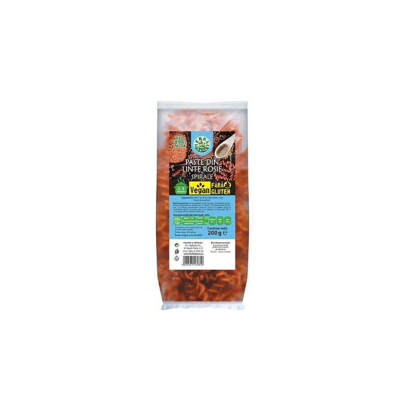 Paste Spirale Din Linte Rosie Fara Gluten 200G, Herbavit