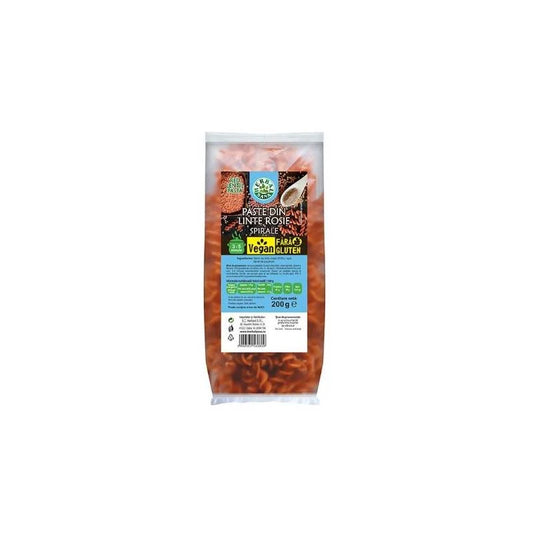Paste Spirale Din Linte Rosie Fara Gluten 200G, Herbavit