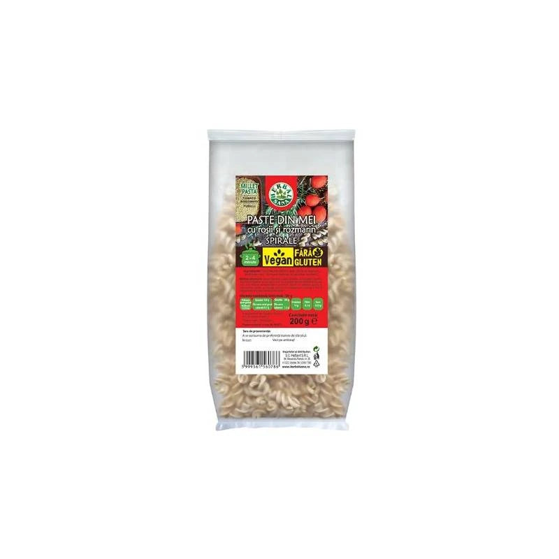 Paste Spirale Din Mei Cu Rosii Si Rozmarin Fara Gluten 200G, Herbavit