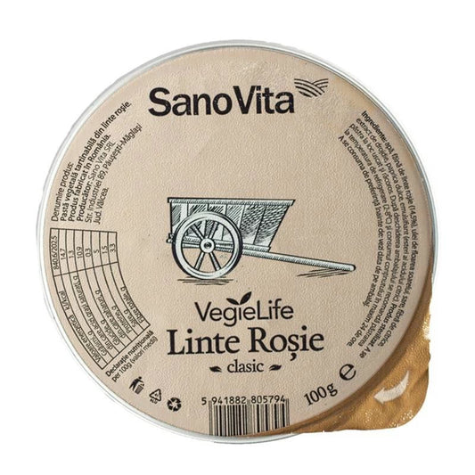 Pate Vegetal Din Linte Rosie, 100G, Sanovita