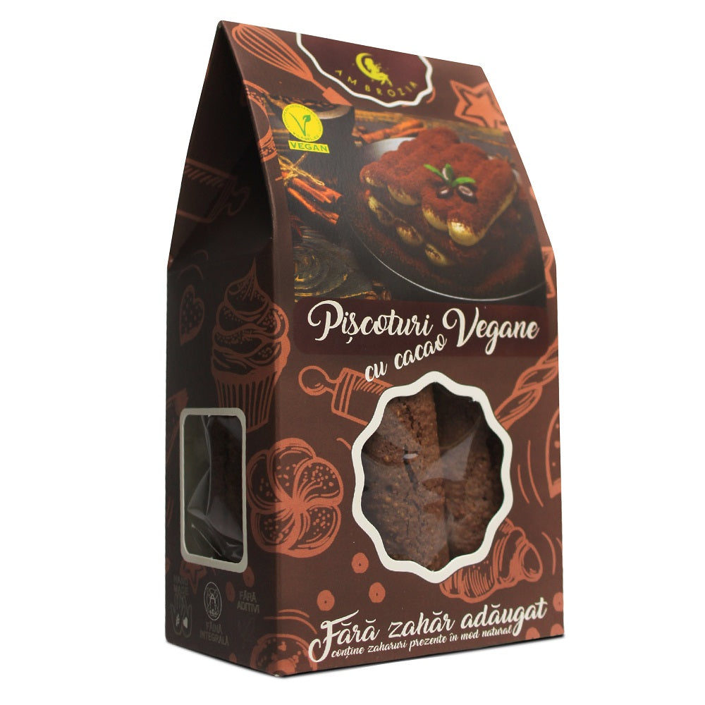 Piscoturi vegane cu cacao, 130g, Ambrozia