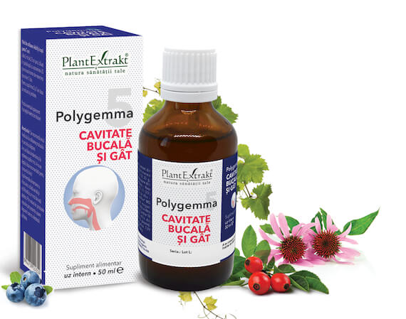 Polygemma 5, Cavitate bucala si gat, 50ml, PlantExtrakt