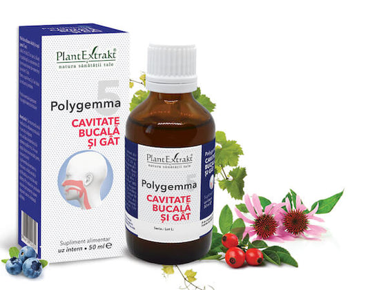Polygemma 5, Cavitate bucala si gat, 50ml, PlantExtrakt