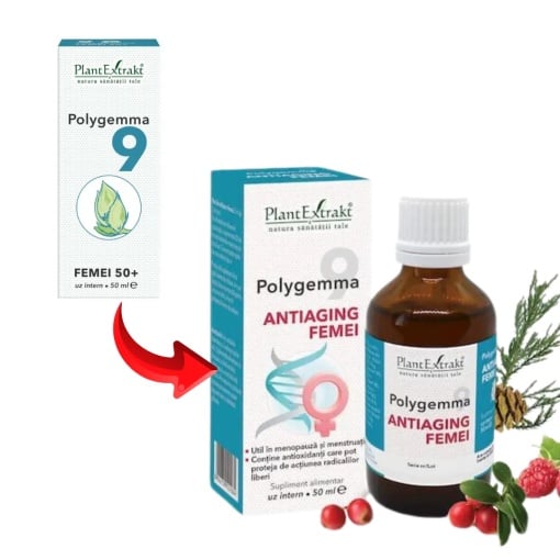 Polygemma 9, Antiaging femei 50+, 50ml, PlantExtrakt