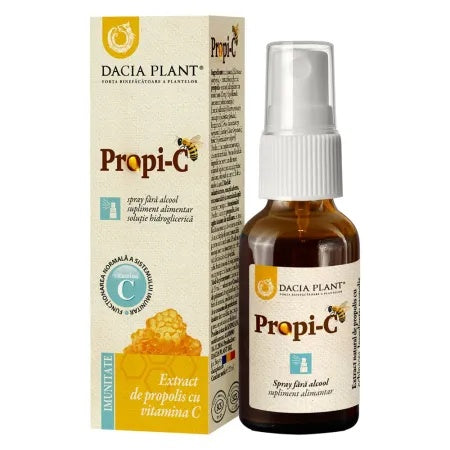 Propi-C Extract de propolis cu Vitamina C spray fara alcool, 20ml, Dacia Plant