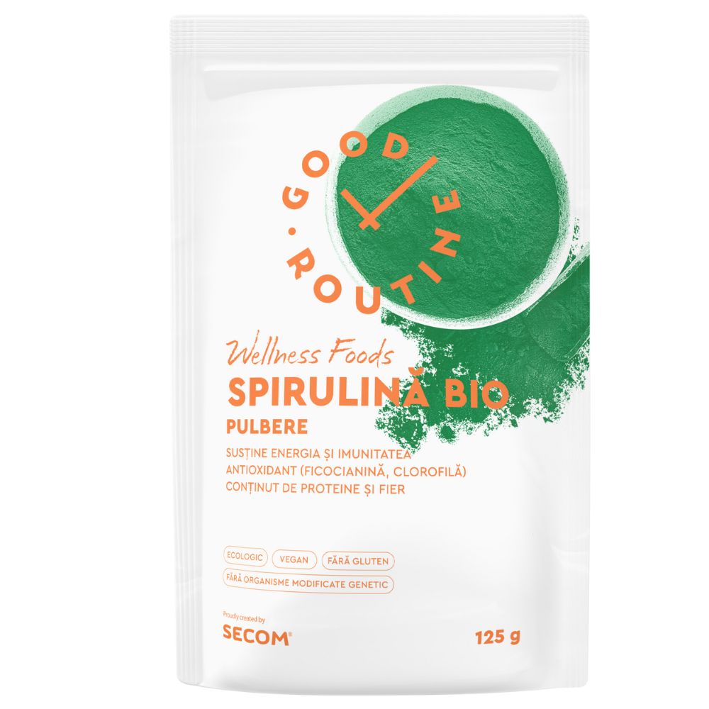 Pulbere de Spirulina Bio Good Routine, 125 g, Secom