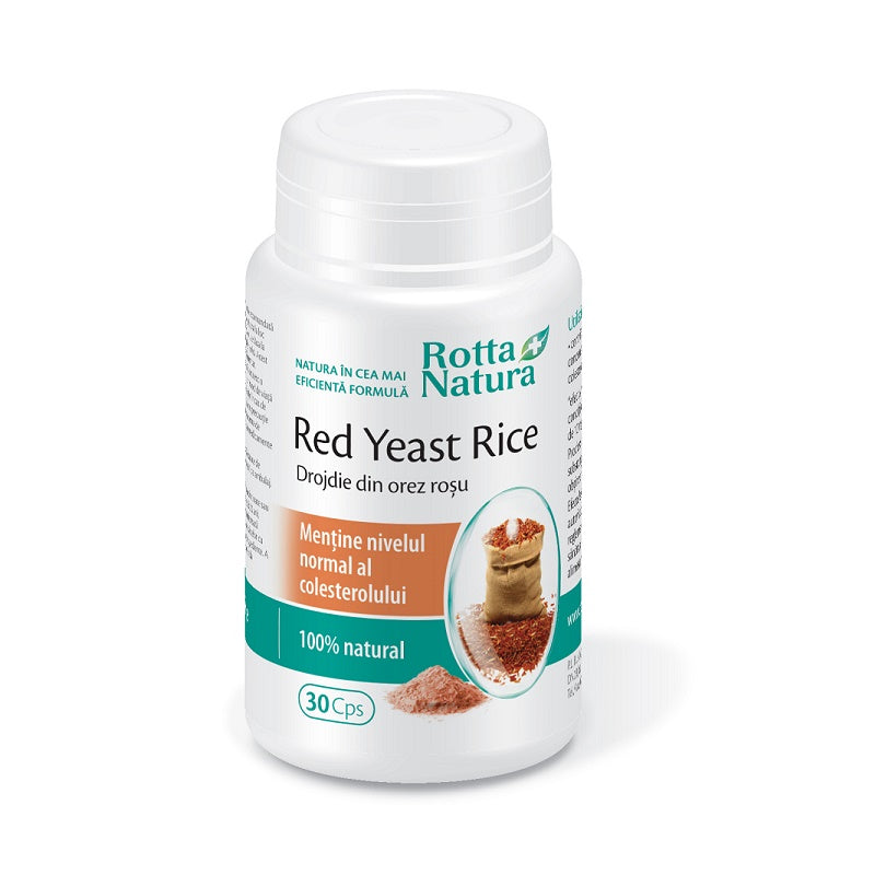 Drojdie din orez rosu Red Yeast Rice, 30 capsule, Rotta Natura