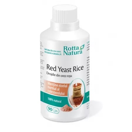 Red Yeast Rice - drojdie din orez rosu 635mg, 90 capsule, Rotta Natura