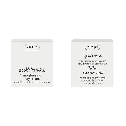 Pachet Îngrijire ten 1+1 - Crema Hidratanta De Zi + Crema de Noapte, Goat`S Milk, 50Ml +50 Ml, Ziaja