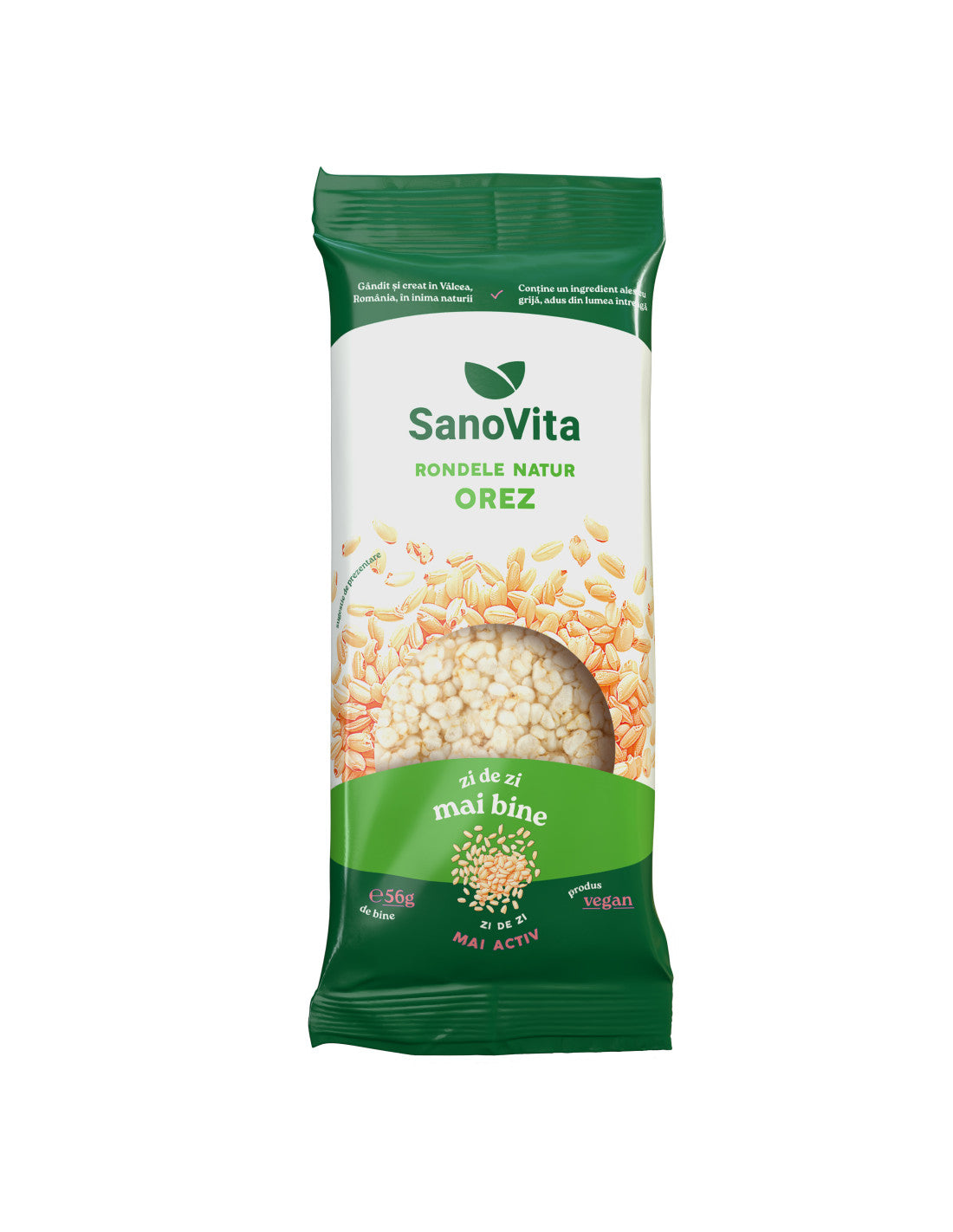 Rondele din orez expandat, 80 g, Sanovita