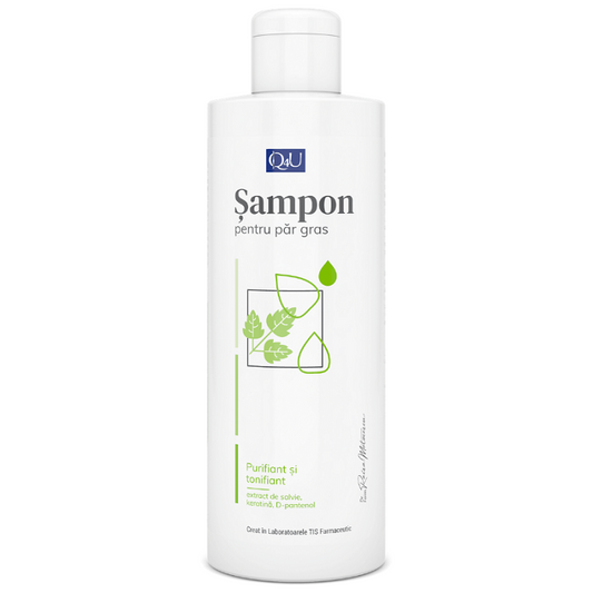 Sampon pentru par gras cu urzica Q4U, 250 ml, Tis Farmaceutic