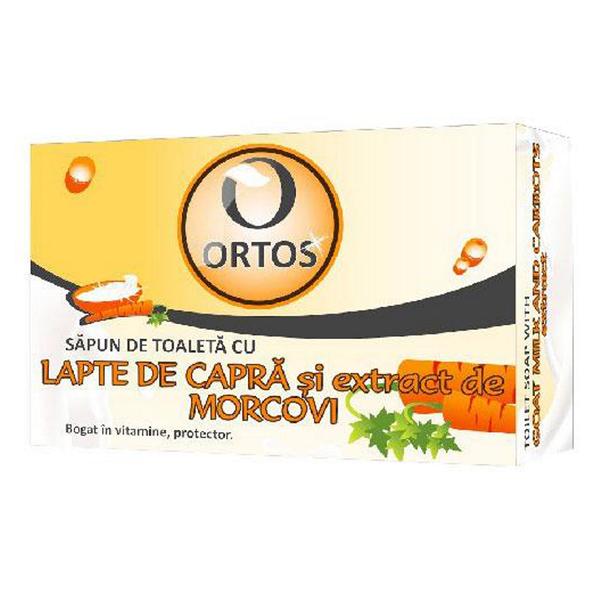 Sapun cu lapte de capra si extract de morcovi, 100 g, Ortos