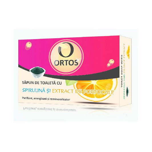 Sapun cu spirulina si extract de portocale, 100 g, Ortos