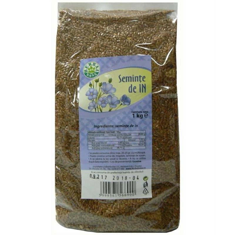 Seminte De In, 1 Kg, Herbavit