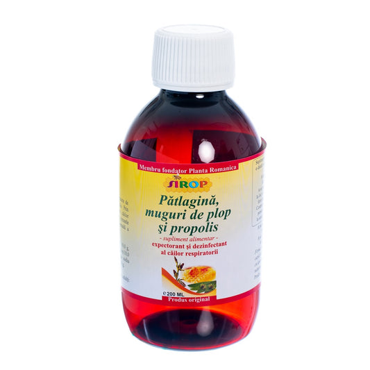 Sirop patlagina cu muguri de plop si propolis, 200 ml, Elidor