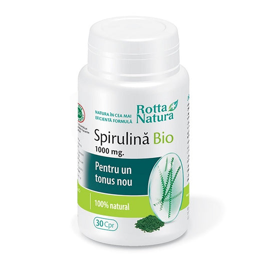 Spirulina Bio, 1000 mg, 30 capsule, Rotta Natura