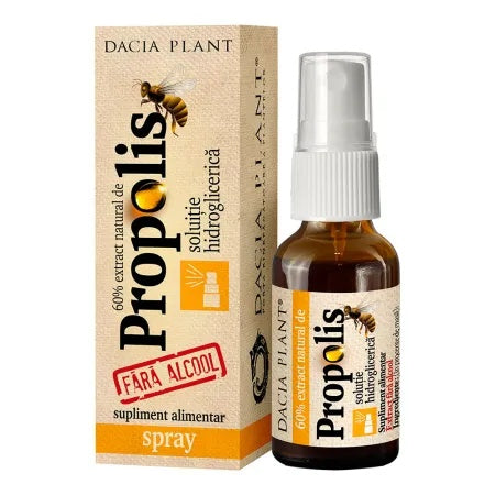 Spray cu extract natural de propolis, fara alcool, 20ml, Dacia Plant