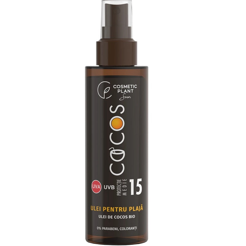 Ulei de cocos pentru plaja cu protectie solara SPF 15, 150 ml, Cosmetic Plan