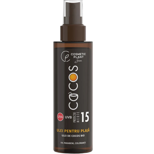 Ulei de cocos pentru plaja cu protectie solara SPF 15, 150 ml, Cosmetic Plan