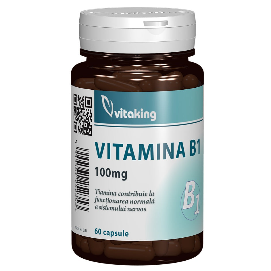 Vitamina B1 (Tiamina), 100 mg, 60 capsule, Vitaking