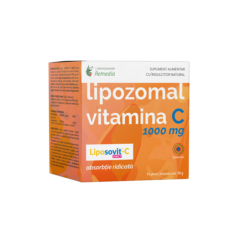 Vitamina C Lipozomal, 1000 mg, 15 plicuri, Remedia