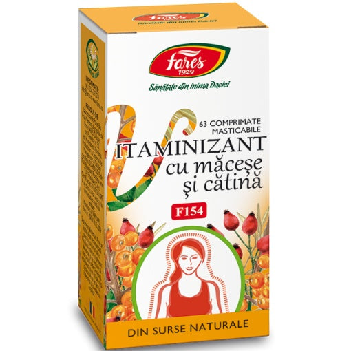 Vitaminizant cu macese si catina, F154, 63 capsule, Fares