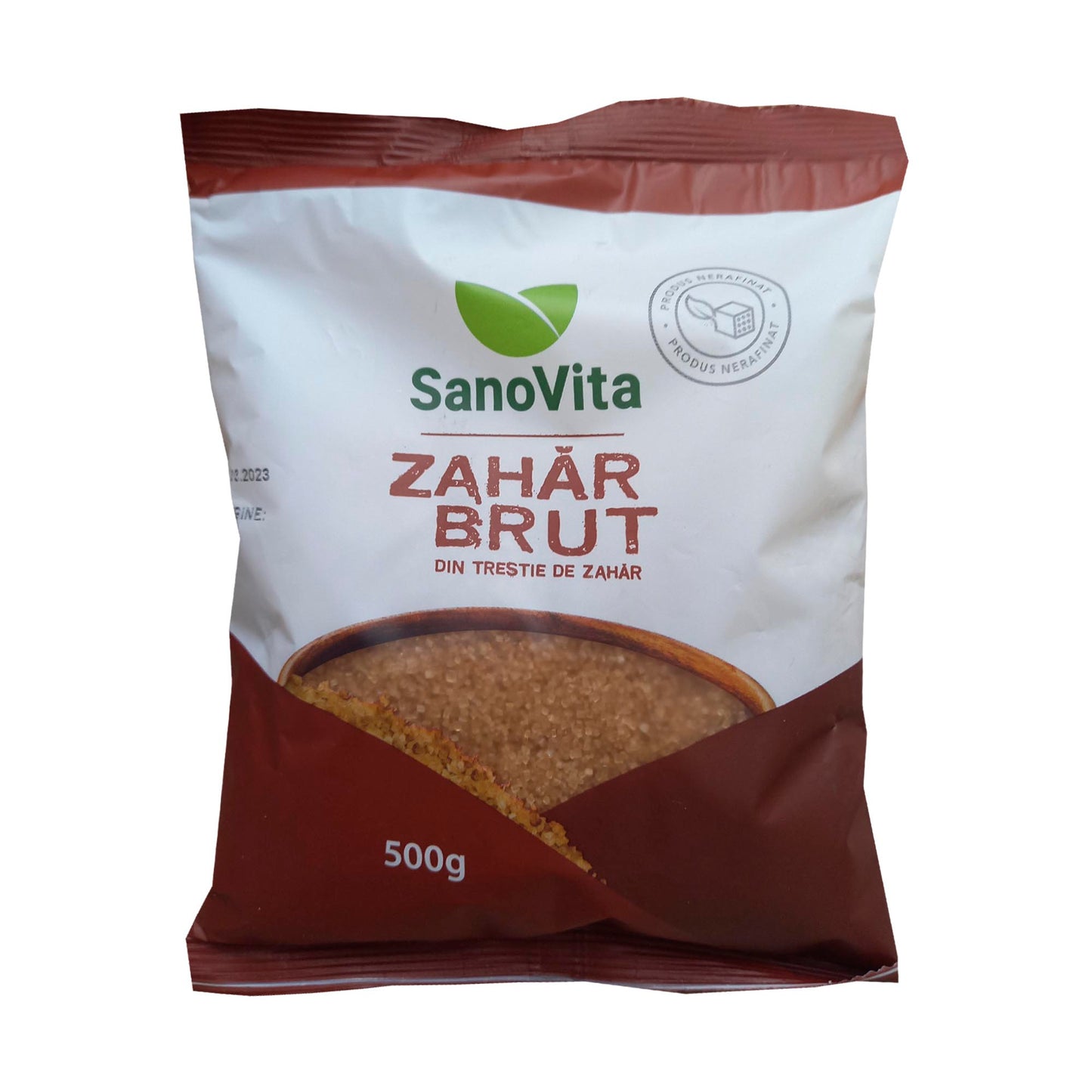 Zahar brut din trestie de zahar, 500 g, Sanovita