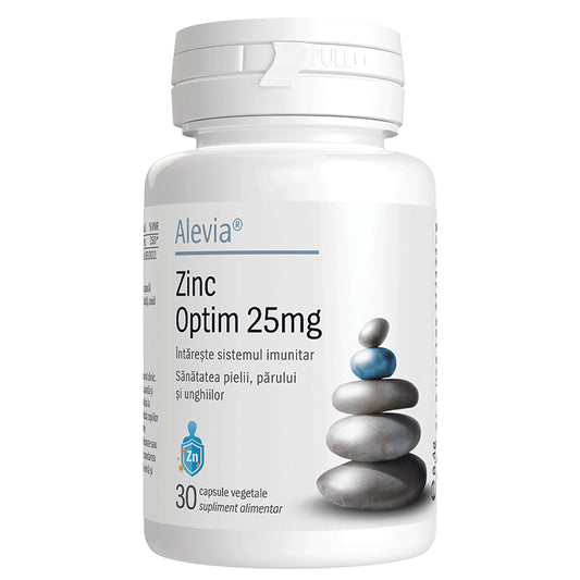 Zinc Optim, 25 mg, 30 capsule vegetale, Alevia